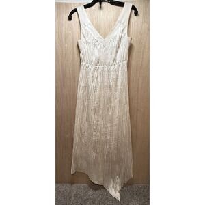 All Saints Cream Jennita Pleated Dress Only Size XS Asymmetric hem V neck